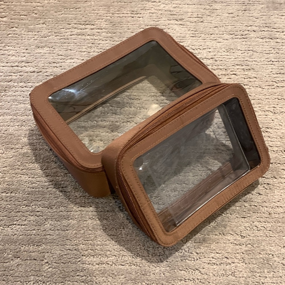 BEIS Clear Travel Pouch Set in Brown - Picture 2 of 8